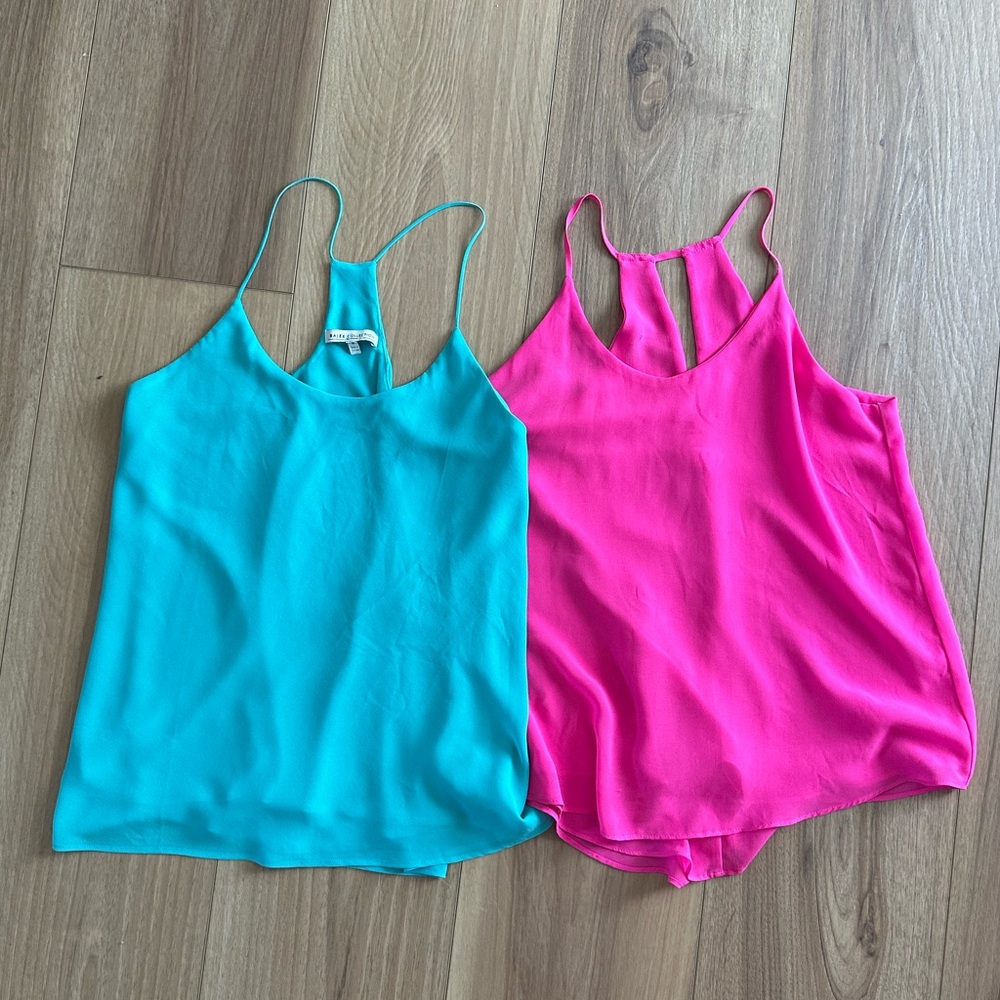 Women’s bright pink & teal summer tank top/sleeveless blouse bundle